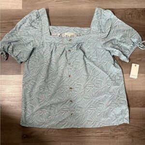 Angels Forever Young Light Blue Textured Blouse